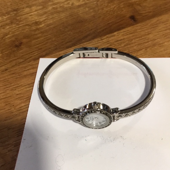 ANNE KLEIN STAINLESS STEEL MARCASITE WATCH NWOT main image 6